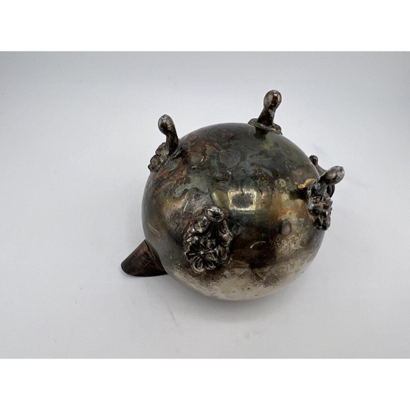 Vintage Tableware Antique Hand Made Silver-Plated Metal‎ Footed Creamer - Picture 5 of 8